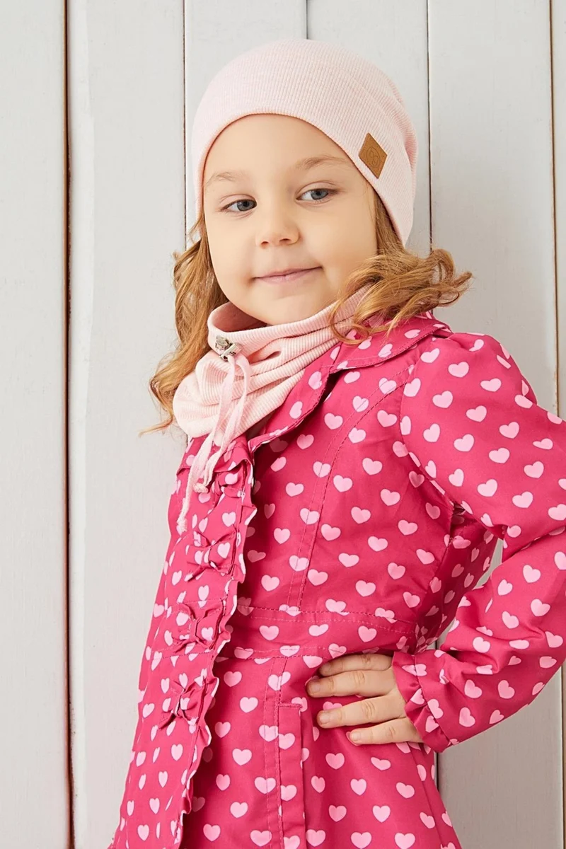 بيبيجيز Girl's Powder Rope Hat Beanie Neck Collar Set Cotton Camisole