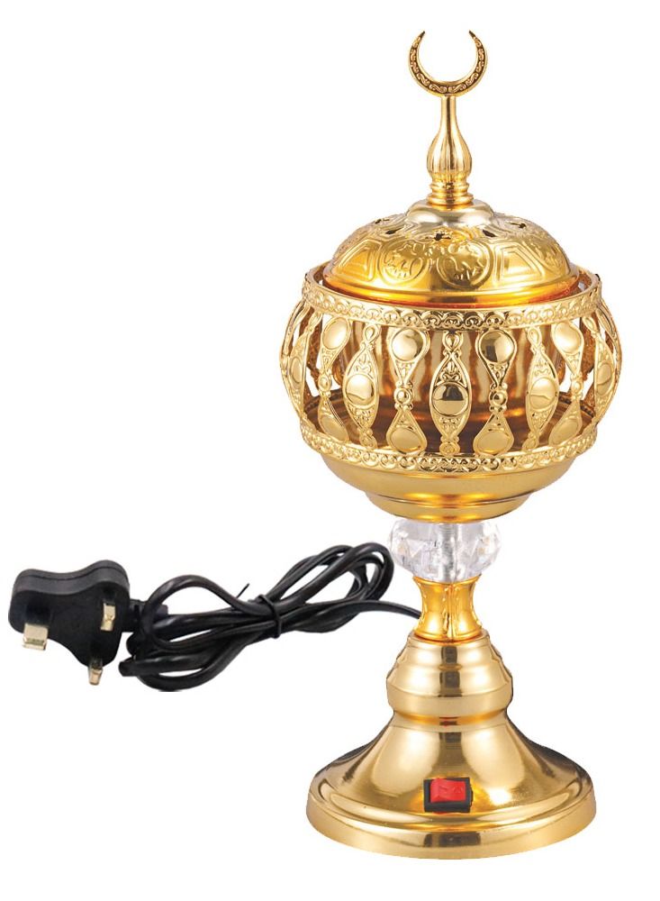 Luxurious Design Oud Bakhoor Incense Burner Electric Mabkhara Gold - Image 1