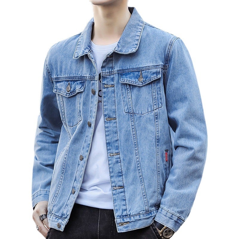 Men's Denim Jacket Casual Spring Autumn Workwear Trucker Jacket Streetwear Outerwear - Image 5