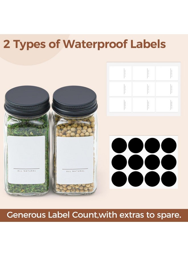 ComSaf 6Pcs 4oz Glass Spice Jars with Shaker Lids, 21 Labels, Spice Jars Trial Set & Supplement Set, Empty Spice Containers and Square Spice Bottles for Kitchen and Seasoning - Image 2