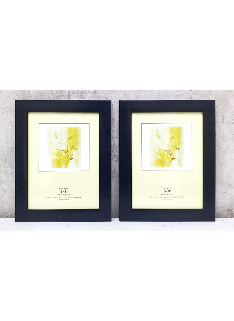 Decorhills DECORHILLS Graduation Certificate & Picture Frames 6x8 Inch Pack of 2 – Black Wooden Diploma Holder for Wall & Tabletop Display – A4 Size Document Frame with Clear Glass  - Image 1