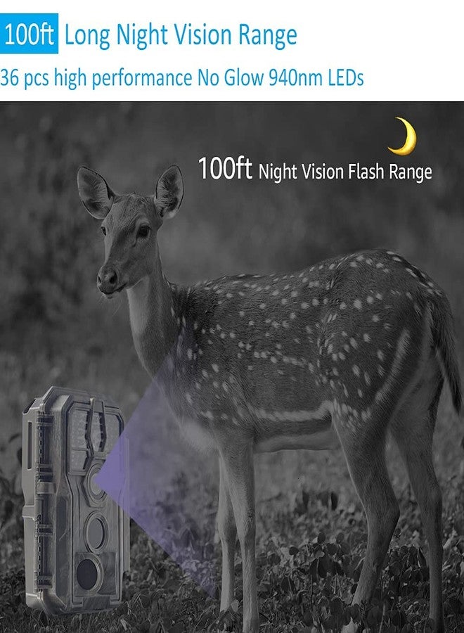 جارديبرو كاميرا GardePro E5 للمراقبة في البرية، بدقة 48 ميجابكسل و1296 بكسل، مزودة بخاصية التفعيل بالحركة فائقة السرعة (0.1 ثانية)، ورؤية ليلية تصل إلى 30 مترًا، ومسافة كشف تبلغ 27 مترًا، مثالية لاستكشاف الحياة البرية والصيد والتمويه. - Image 5