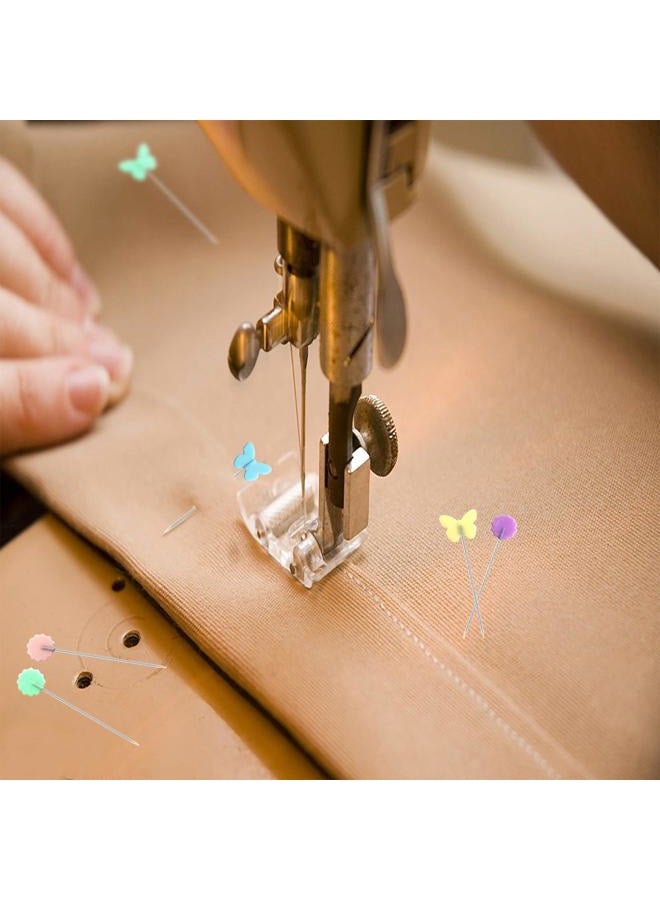 Hovesty 200pcs Sewing Pins, Flat Head Straight Pins with Butterfly and Flower Coloured Heads, Long 5.5cm Quilting Pins for Dressmaker, Craft, Sewing Project and DIY Decoration by - Image 4