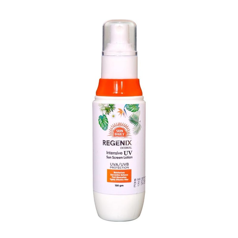 Intensive UV Sun Screen Lotion, SPF 50+, UVA/UVB Protection, Non-Greasy, Fast Absorption, 150 gm