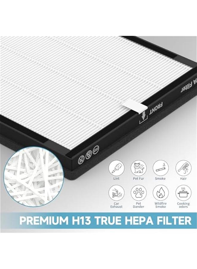 Arabest 4 Pack K2 Replacement Filter Compatible with LUNINO K2 Air Purifier, Double-Sided Filters for Home Large Room up to 3000sq.ft, H13 True HEPA and Activated Carbon Filter - Image 4