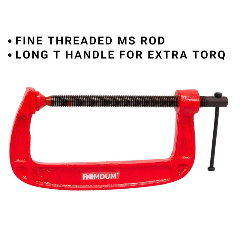 Homdum Heavy Duty G Clamp C Type Clamping Tool Pack of 2 Pieces 6 inch - Image 4
