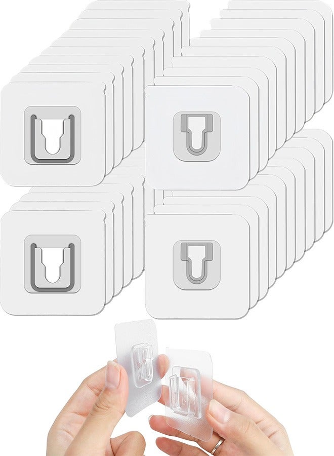 Peachjoy 40 قطعة خطافات لاصقة مزدوجة الجوانب قوية، مقاومة للماء والزيت، خطافات قابلة لإعادة الاستخدام بدون Seamless، خطافات حائط للتعليق، شماعات حائط بدون مسامير، 2 في 1 ملصق بدون براغي للمطبخ والحمام والمكتب، مقاومة للماء ومقاومة للصدأ، بدون ثقب - Image 1