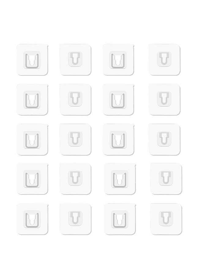 Peachjoy 40 قطعة خطافات لاصقة مزدوجة الجوانب قوية، مقاومة للماء والزيت، خطافات قابلة لإعادة الاستخدام بدون Seamless، خطافات حائط للتعليق، شماعات حائط بدون مسامير، 2 في 1 ملصق بدون براغي للمطبخ والحمام والمكتب، مقاومة للماء ومقاومة للصدأ، بدون ثقب - Image 3