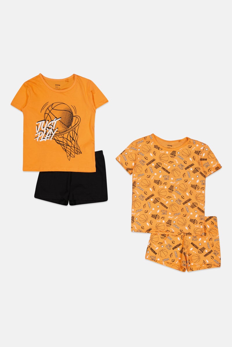 Sinsay Kids Boy 4 Pieces Graphic Print T-Shirt And Short Pyjama Set, Multicolor - Image 3