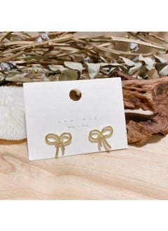 Personality Metal Simple Butterfly Knot Earrings Small Compact Cute Sweet Girl Feel Earrings Ear Clips Ear Jewelry [M485] Bow