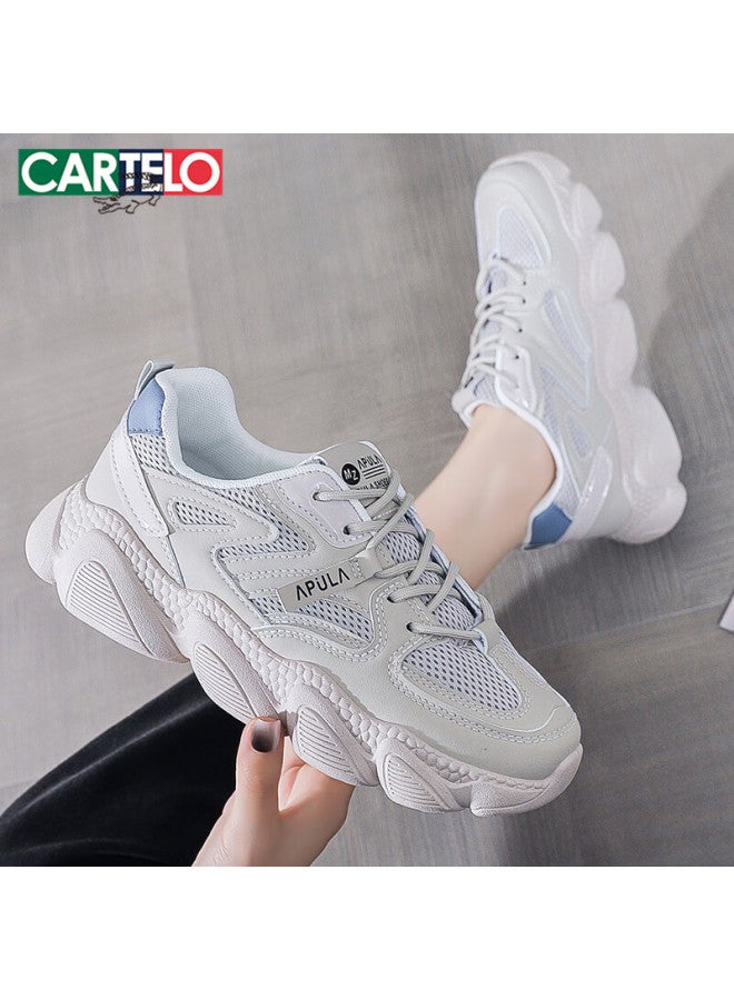 Cartelo Women's Dad Sneakers Spring Sports Casual Lightweight Mesh Running Shoes Beige Size 35 Model 1173 - Image 1