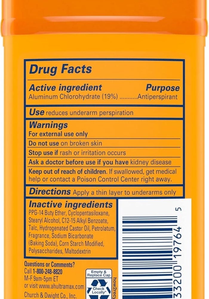 ARM & Hammer Ultramax Anti-Perspirant Deodorant Solid Cool Blast, 2.6oz - Image 5