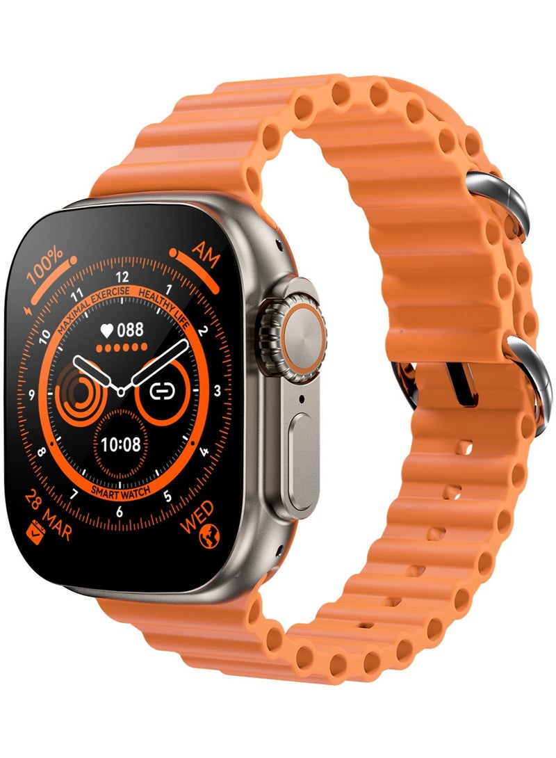 HK HK8 PRO MAX Smartwatch AMOLED Screen 2.12 Inch - Bluetooth V5.2 - With Chat GPT (Orange)  - Image 1