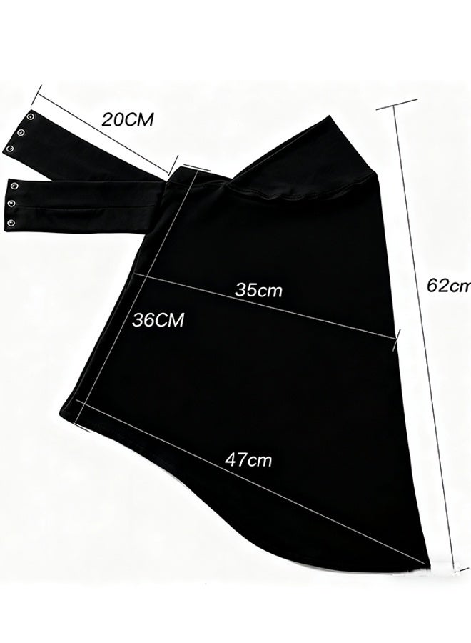 Happy D Women Snap Button Lycra Ninja Instant Hijab, Jersey Fabric- Black - Image 5