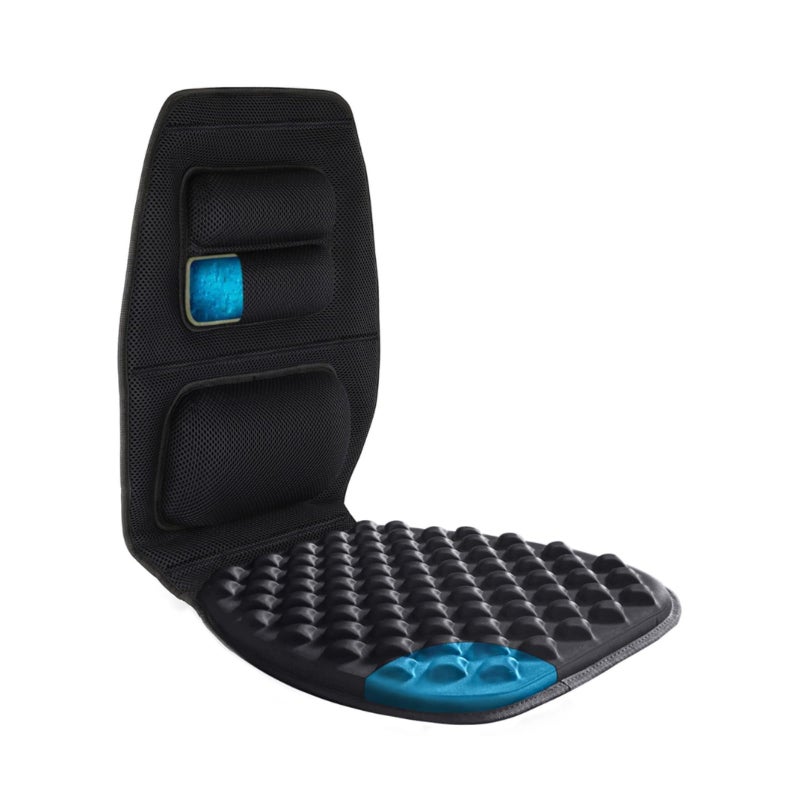 FOMI FOMI Premium Gel Cushion and Firm Back Support  Seat Cushion Pad and Upper Lower Thoracic and Lumbar Pillow for Car Office Chair  Pressure Sore Coccyx Pain Relief  Posture Aid Bubble Gel 