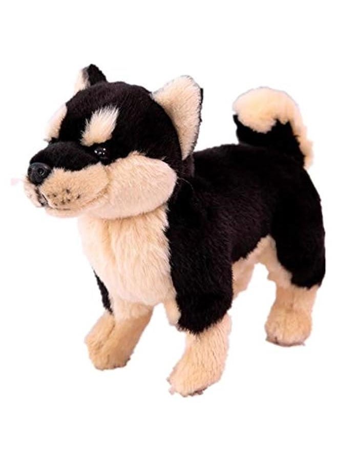 Shiba Inu Plush Corgi Pillow Cute Dog Doll Stuffed Animal Plush Toy 12 Inches (Black)  - Image 1