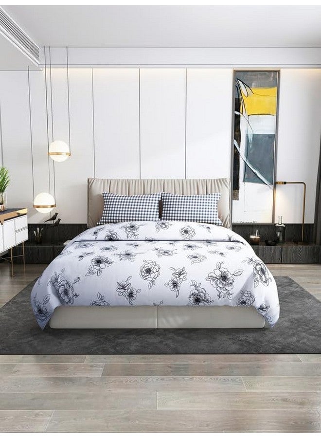 Nendle 400 TC Floral Pattern Premium Cotton Super King Size Bedsheets 108X108 Inches with Contrast Pillow Covers for Luxurious Softness and Anti Fade Prints (Floral Texture,Pack of 3) Multi Color - Image 1