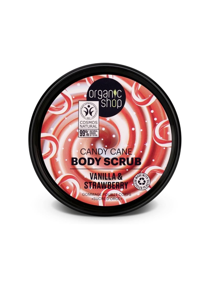 Organic Shop Candy Cane Body Scrub Vanilla and Strawberry 250ml - Image 2