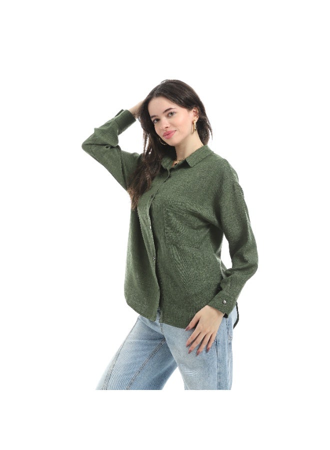 Master Jeans Classic Button-Down Shirt, Women's Long Sleeve, Relaxed Fit, Linen - Image 2
