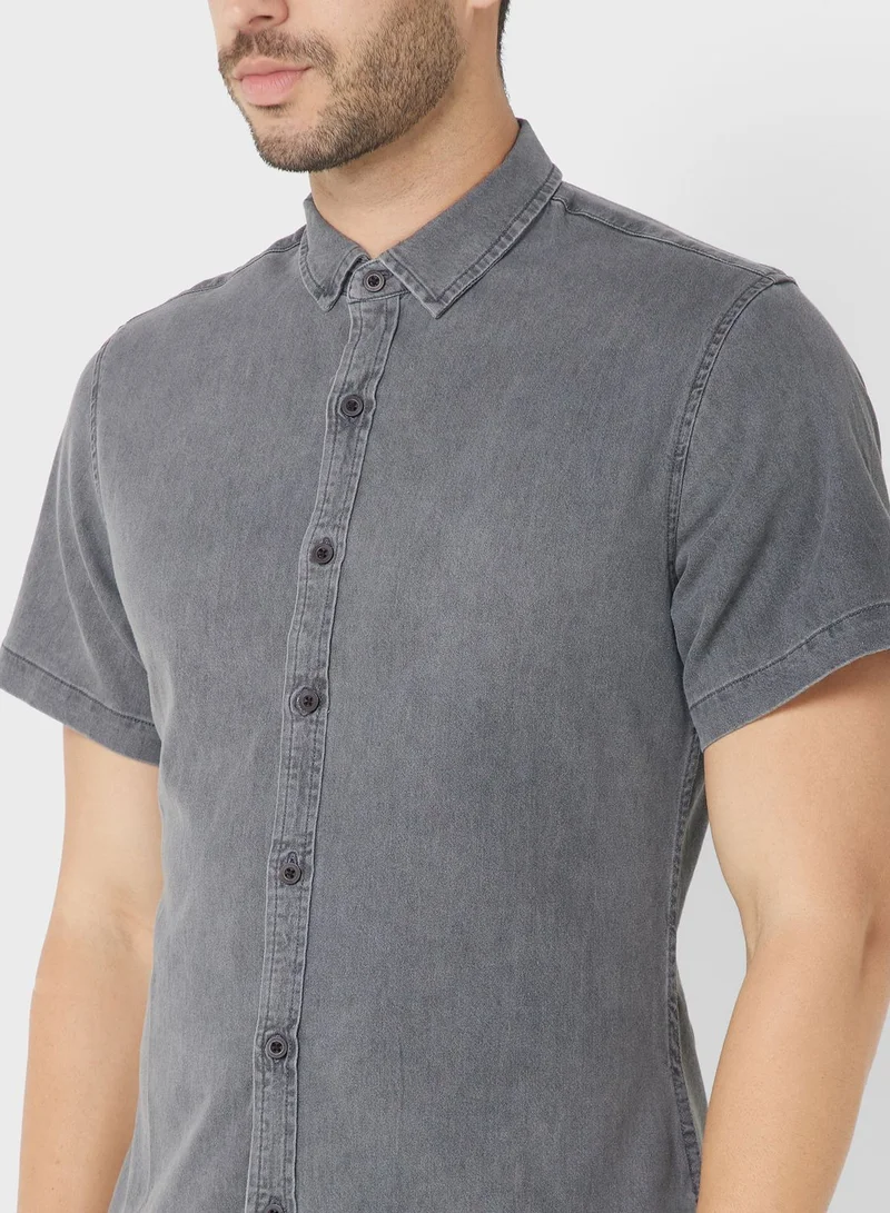 سفنتي فايف Skinny Fit Half Sleeve Shirt