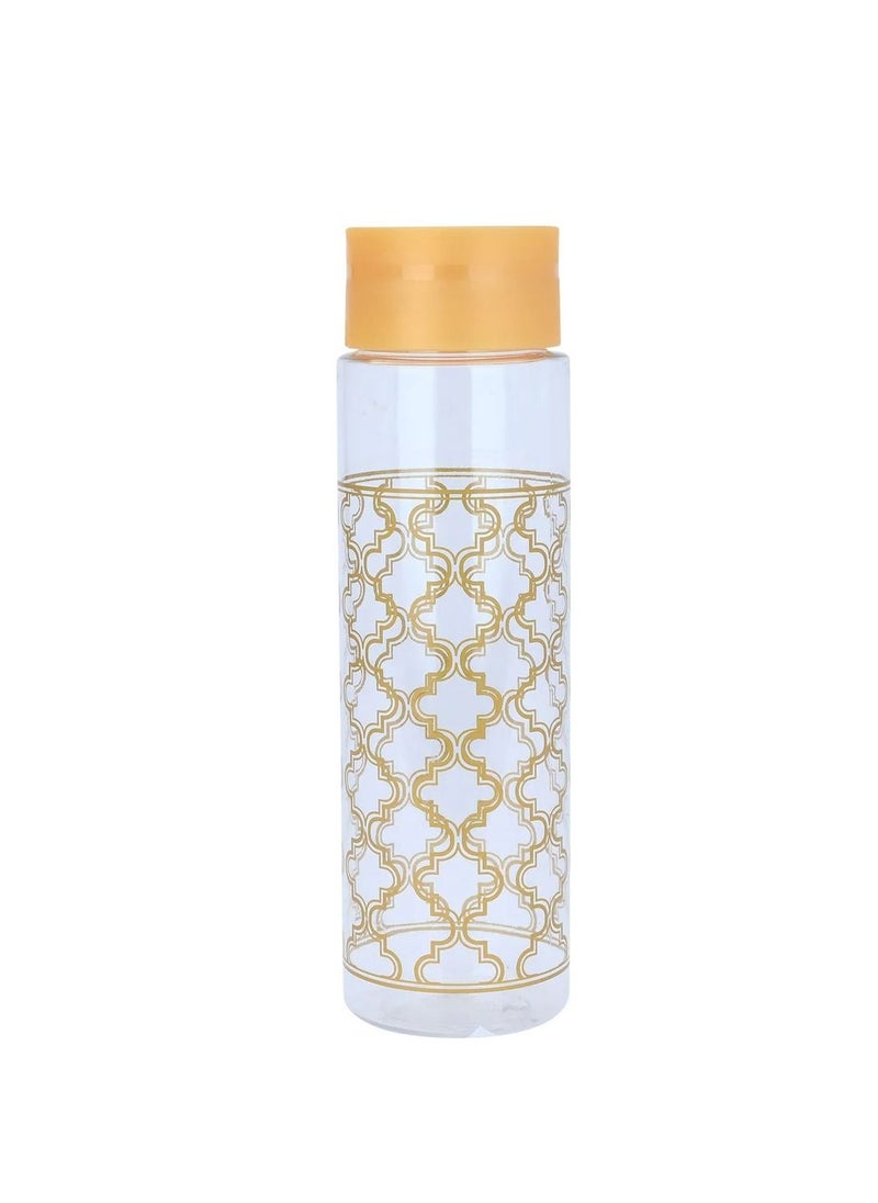 Al Saif Electric - A Clear Plastic Bottle With Golden Embossed Large Circles - Image 1
