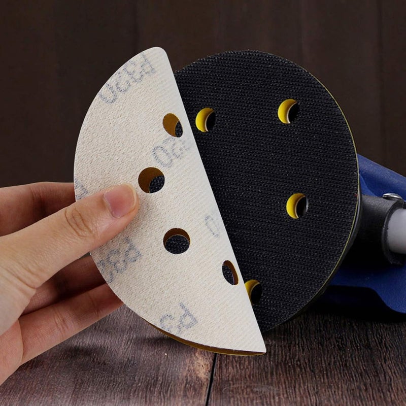 Mestool 5-Inch 8-Hole Hook and Loop Sanding Discs, Orbital Sander Sandpaper Discs, 100 Pieces Round Sandpaper Set, 320 Grit - Image 4