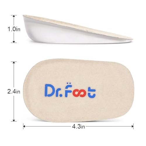 Dr.Foot أحذية د. فوت لزيادة الطول، وسادات كعب، إدخالات رفع الكعب لعدم تناسق طول الساق (كبير (0.5" ارتفاع)) - Image 5