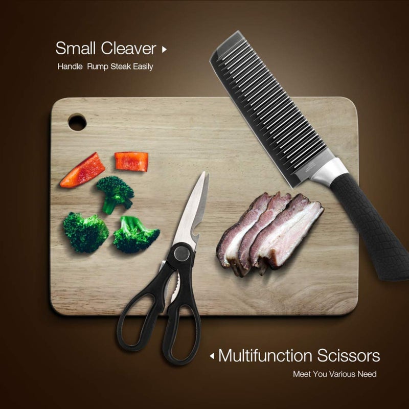 OLSIC 6 Pieces Professional Kitchen Knife Set Meat Knife Chefs Knife with NonSlip Handle for Home Kitchen and Restaurant with Chef Peeler and Scissor - Image 4