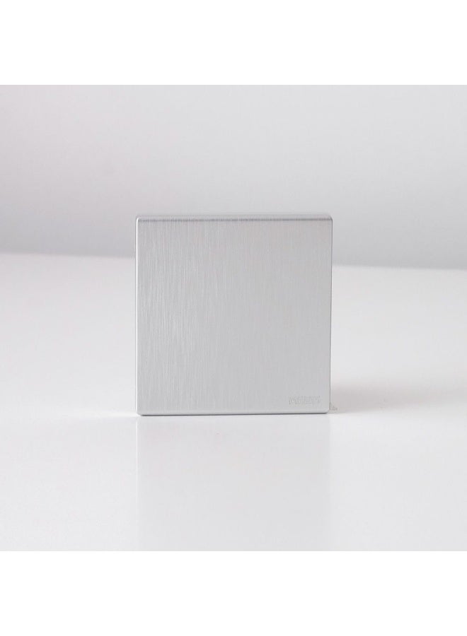 DANUBE HOME Milano Aura Single Blank Plate - Brushed Silver Finish Durable Fire Retardant Pc Material/Silver Point Red Copper Electrical Switches And Sockets Home Electronic Accessories - 8.6X9X4Cm - Image 1