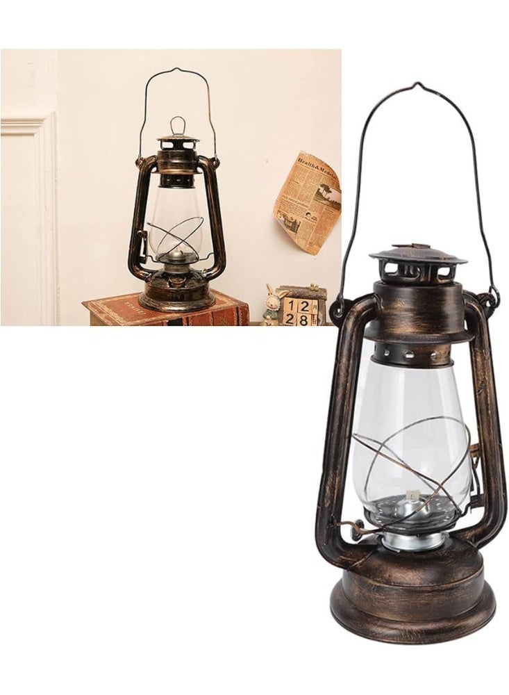فانوس تراثي معدني يعتمد على البطارية  بزجاج شفاف – تصميم كلاسيكي أنيق - Image 4