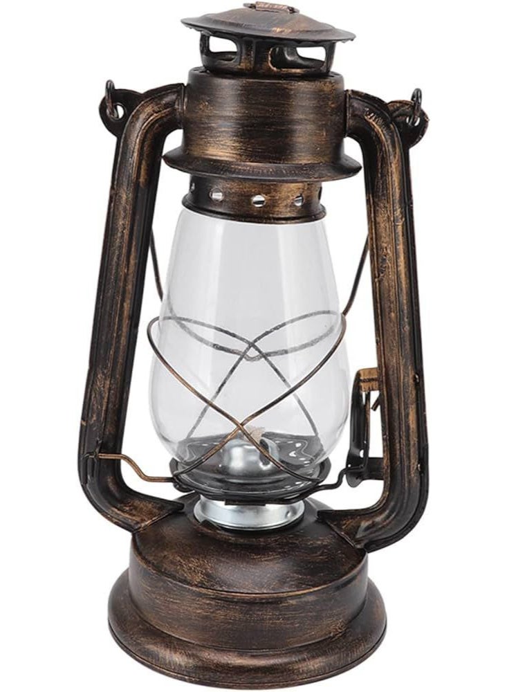فانوس تراثي معدني يعتمد على البطارية  بزجاج شفاف – تصميم كلاسيكي أنيق - Image 3