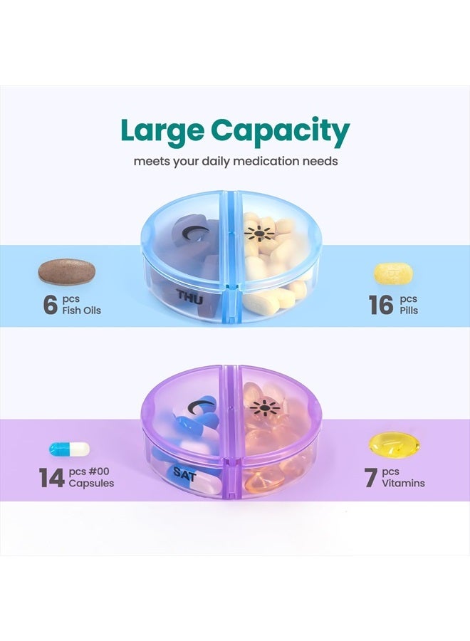 Sukuos Weekly Pill Organizer 7 Day 2 Times a Day, Large Daily Pill Box Easy to Open, BPA Free AM PM Pill Case for Medicine/Vitamin/Fish Oil/Supplements  - Image 3