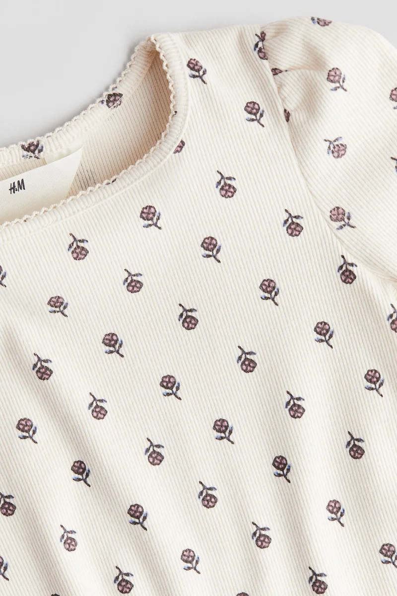 H&M Picot-Trimmed Jersey Top