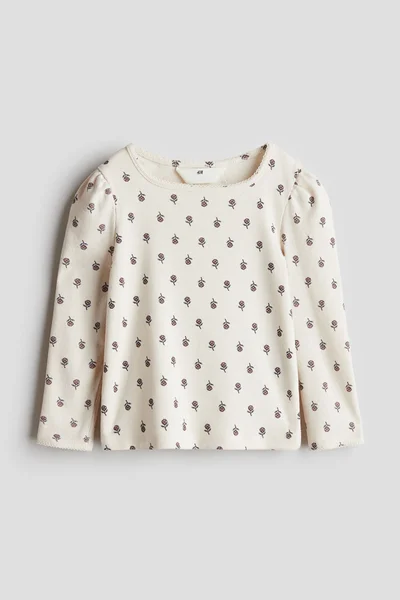 H&M Picot-Trimmed Jersey Top
