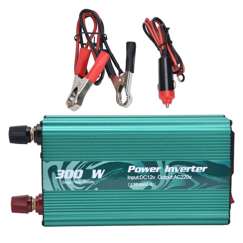 Power Inverter: 12V To 220V Green Aluminum Alloy Shell - Rapid Heat Dissipation Modified Sine Wave Inverter for Car, Home & Inductive Load Appliances - Image 1