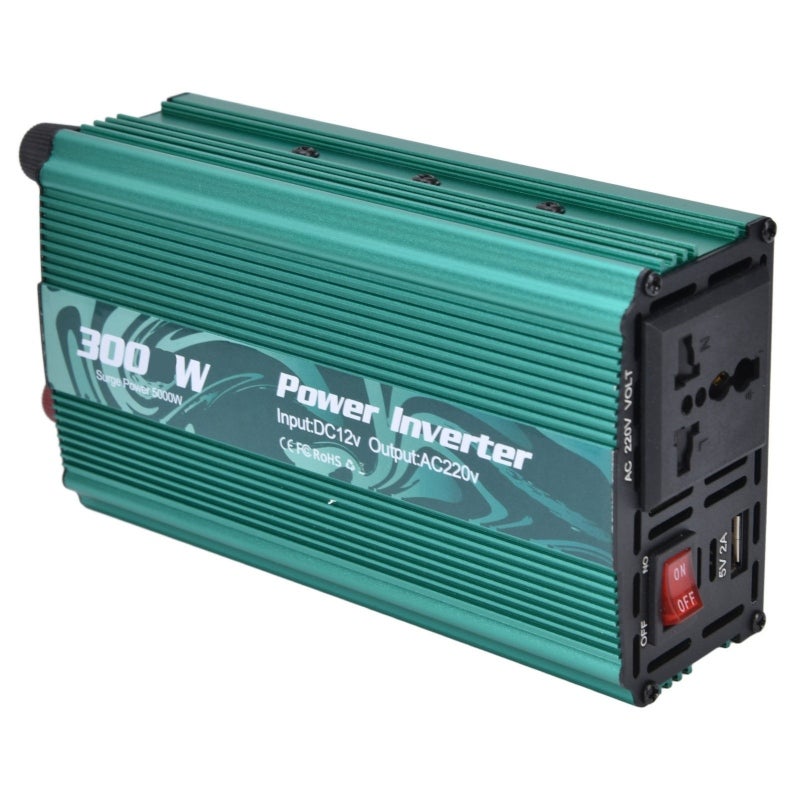 Power Inverter: 12V To 220V Green Aluminum Alloy Shell - Rapid Heat Dissipation Modified Sine Wave Inverter for Car, Home & Inductive Load Appliances - Image 2
