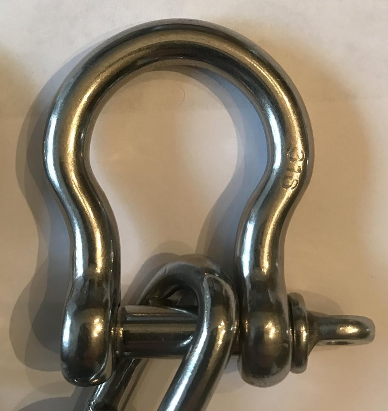 US Stainless 1/4" by 4 Foot Stainless Steel 316 Anchor Chain 1/4" or 6mm by 4' Long Shackles - Boat - Image 3