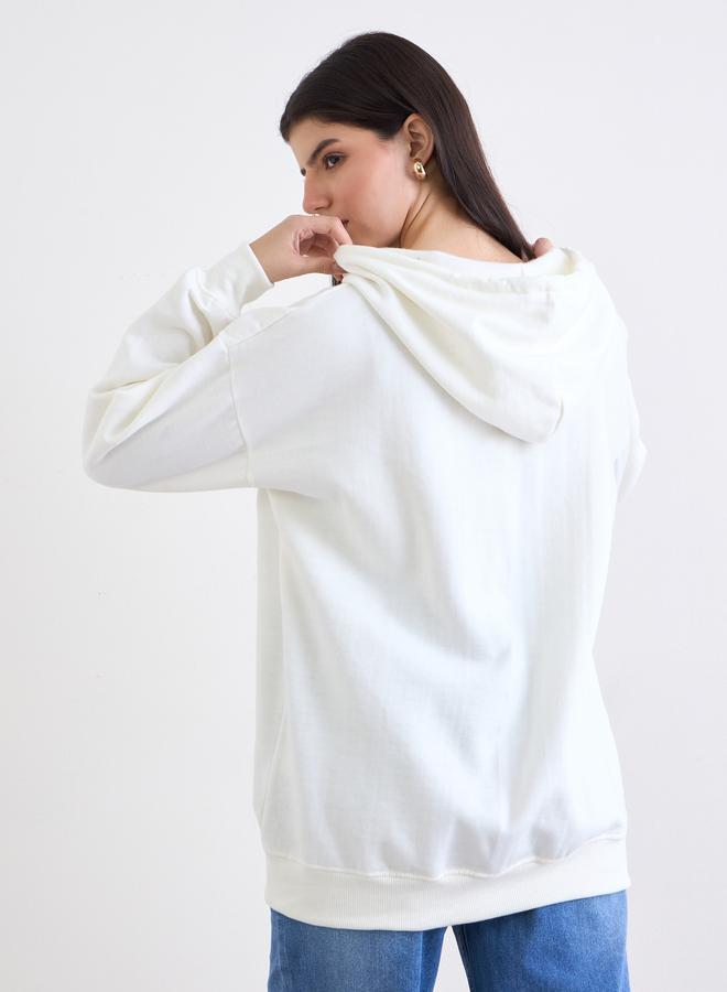 Styli Off-White Longline Oversized Hoodie - Image 5