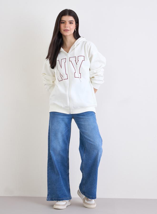Styli Off-White Longline Oversized Hoodie - Image 2