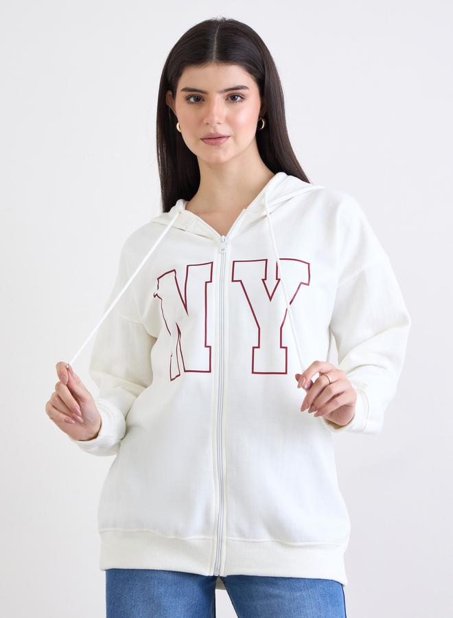 Styli Off-White Longline Oversized Hoodie - Image 3