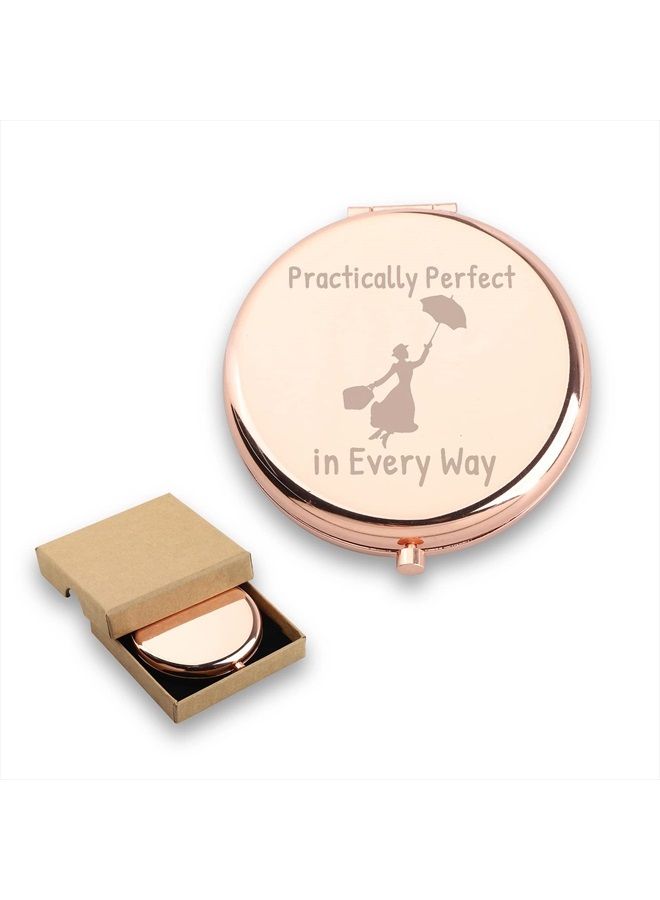 WUSUANED Mary Poppins Quote Mirror Practically Perfect in Every Way Movie Inspired Gifts for Mary Fans (Mary Poppins Quote Mirror) - Image 1
