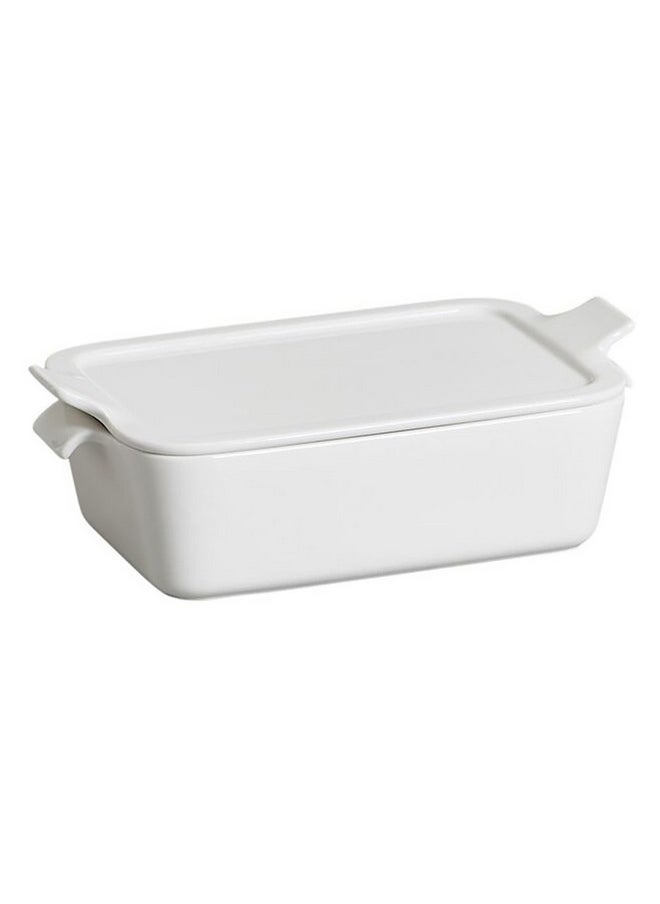 Onemore High Quality Rectangular Roaster with Lid White 27.5cm S1990-11  - Image 1