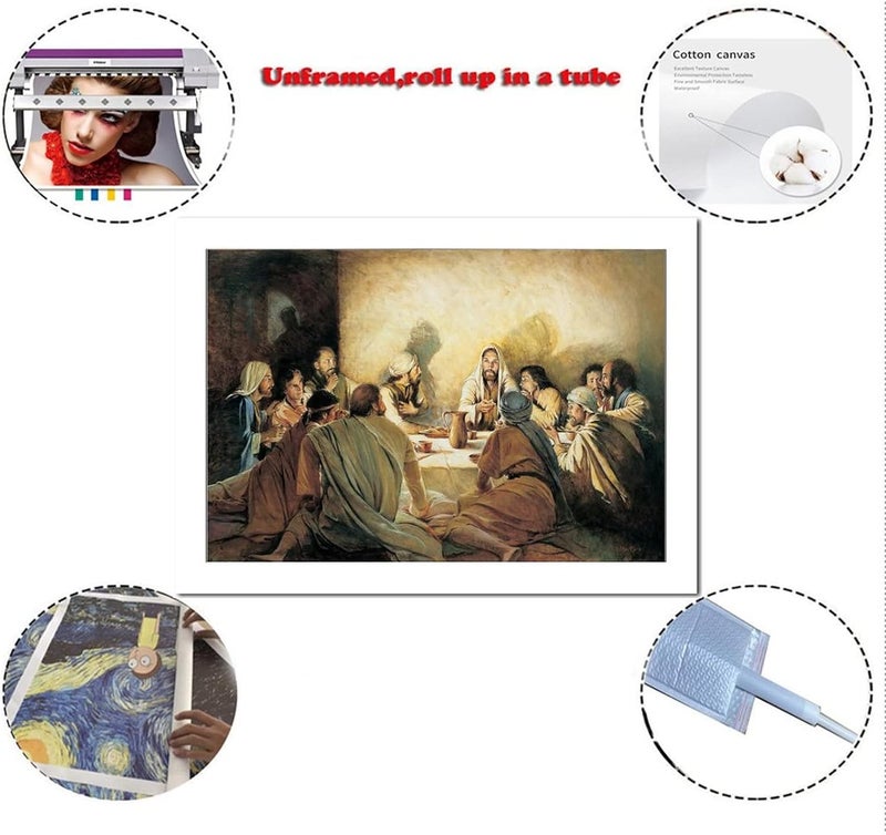 FireDeer Catholic Jesus Poster Print On Canvas Painting Christian God Pictures for Living Room No Frame (The Last Supper Baptism Holy Communion And Priest,16x24inch) - Image 2