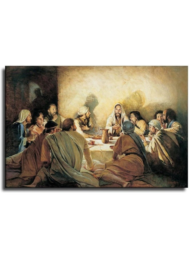 FireDeer Catholic Jesus Poster Print On Canvas Painting Christian God Pictures for Living Room No Frame (The Last Supper Baptism Holy Communion And Priest,16x24inch) - Image 1