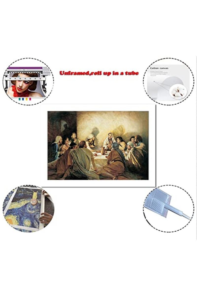 FireDeer Catholic Jesus Poster Print On Canvas Painting Christian God Pictures for Living Room No Frame (The Last Supper Baptism Holy Communion And Priest,16x24inch) - Image 2