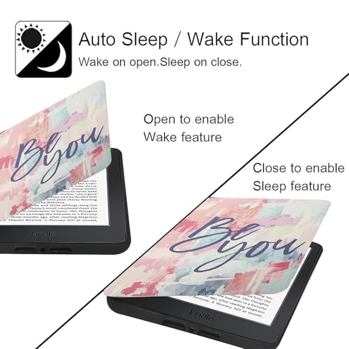 MOCA Case for Kindle Paperwhite 12th Gen 7" (2024) & Kindle Colorsoft 7" (2025), Slim PU Leather Cover with Auto Wake/Sleep, Magnetic Closure, Lightweight (Be You) - Image 3