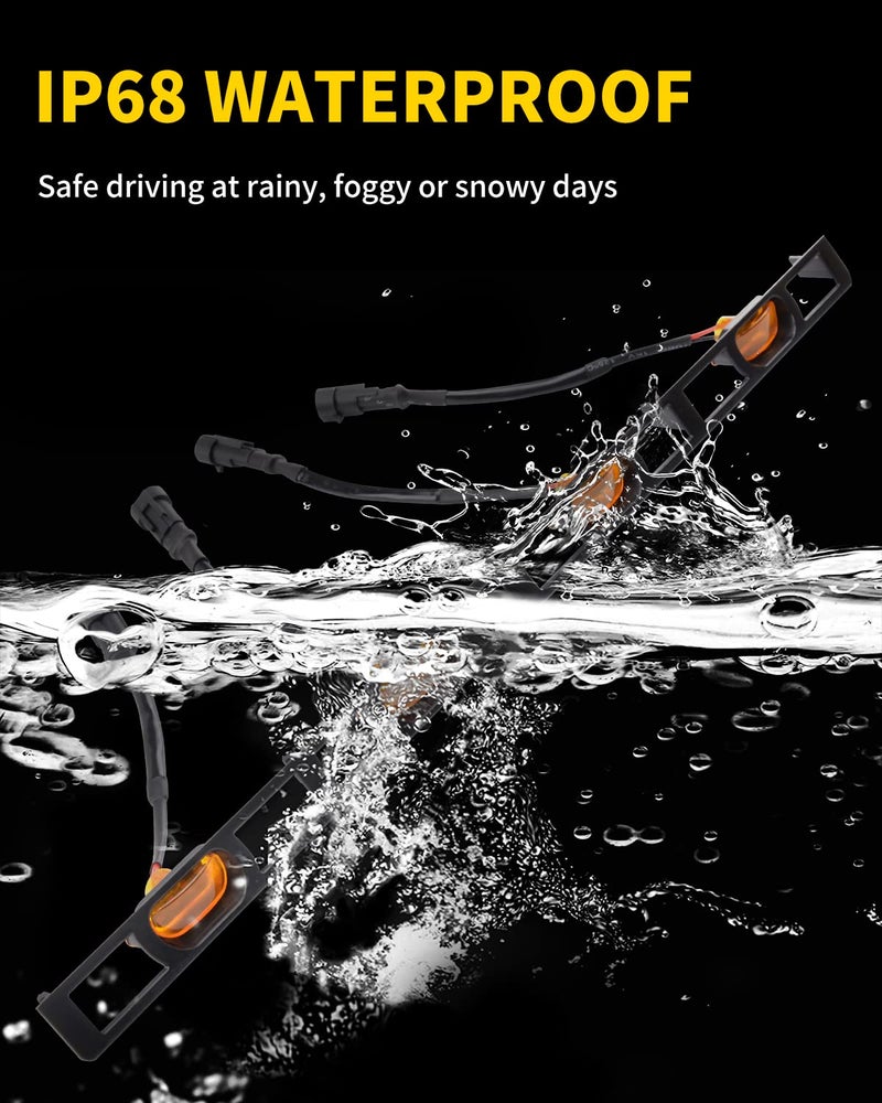 MEALAM Amber LED Lights 4PCS Front Grille Raptor Lamps Car Accessories with Harness and Fuse, Compatible with 2012 2013 2014 2015 Toyotaa Tacoma with TRD Pro Grille - Image 3