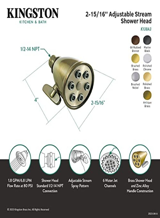 Kingston Brass رأس دش كينغستون برس K138A3 فيكتوري، نحاس عتيق 2.94 x 2.94 x 4 - Image 3