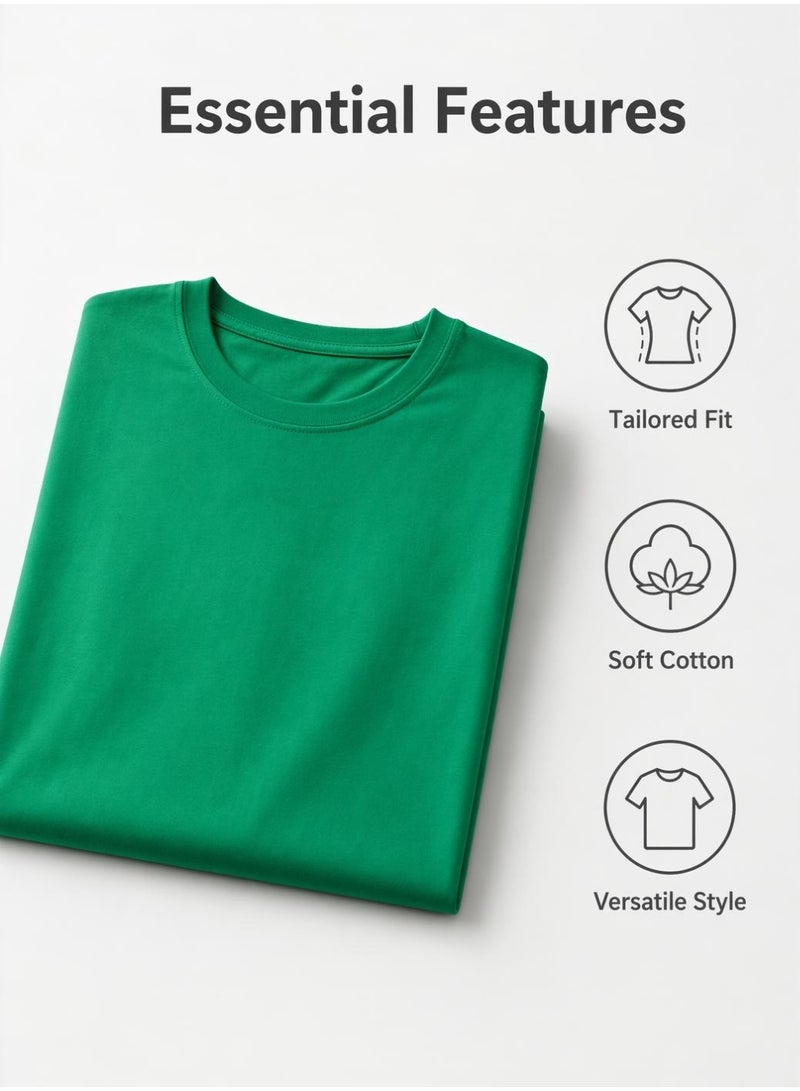 Men's Pure Cotton Loose Fit Graphic T-Shirt, Green - Image 3