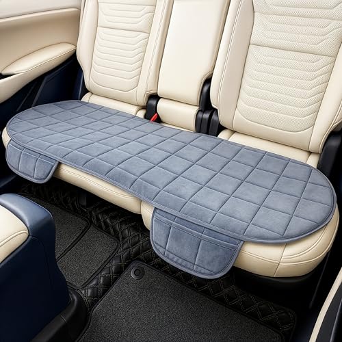 MY ARMOR Car Seat Cover | Ultra-Soft Quilted Foam Cushion with Non-Slip Grip & Storage Pouch | Universal Fit Rear Car Seat Protector | Extra Large 50 x 20 Inches | Grey Velvet | 1 Pc - Image 1